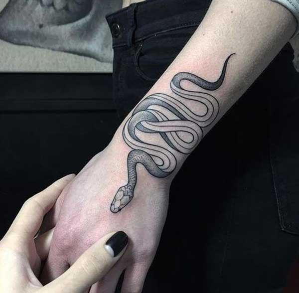 Tatuagem corporal temporária de cobra enrolada para mão e corpo para  mulheres